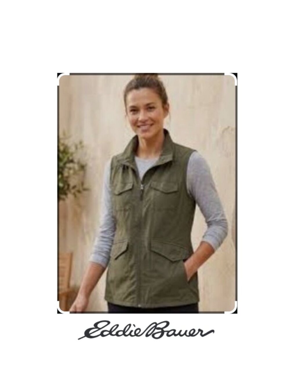 Eddie Bauer Travex Travel Vest - Olive Green XL